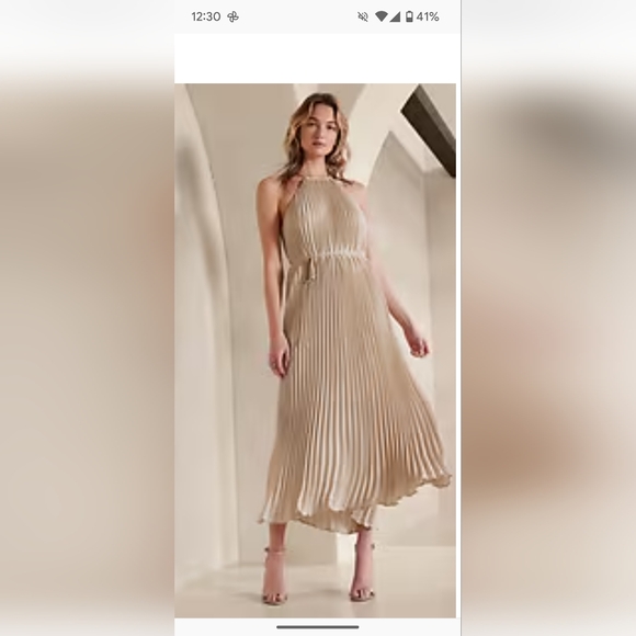 Banana Republic Halter Pleated Dress - Picture 1 of 3